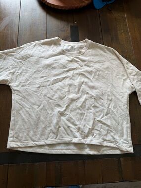 RBX Cream Boxy Short-Sleeve Sweatshirt